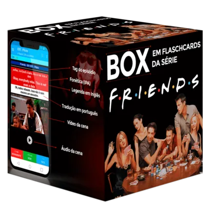 Box com as 10 temporadas de Friends em formato de flashcards