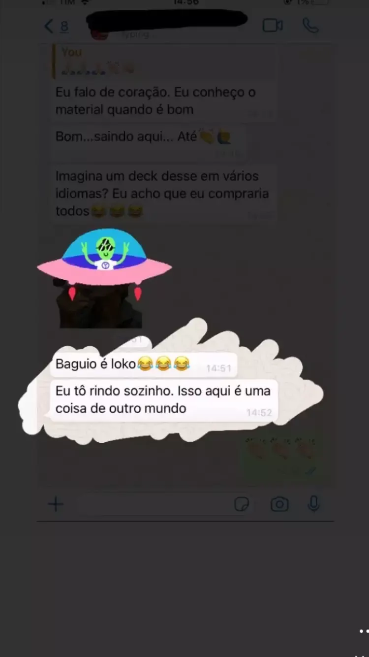 Depoimento de aluno no WhatsApp